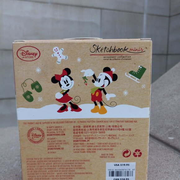 Disney Store Sketchbook Minis Mickey & Minnie Holiday Ornaments - Picture 6 of 9